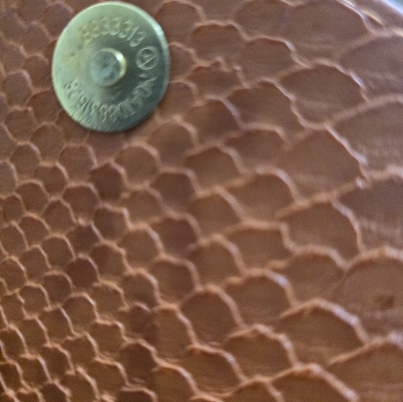 Orange Clutch Purse, inside zipper, 2 additional pockets, magnetic shut, snake t - Picture 8 of 9